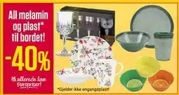 Europris All melamin og plast* til bordet! tilbud
