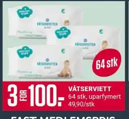 Europris VÅTSERVIETT tilbud