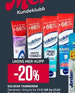 Europris SOLIDOX TANNKREM tilbud