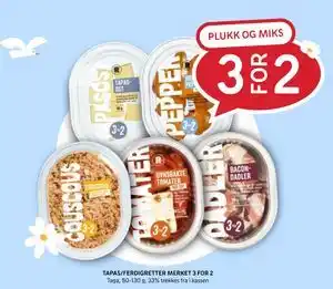 Rema 1000 TAPAS/FERDIGRETTER MERKET 3 FOR 2 tilbud