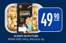 Rema 1000 SCAMPI M/HVITLØK tilbud