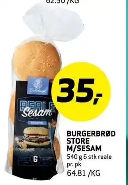 Bunnpris BURGERBRØD STORE M/SESAM tilbud