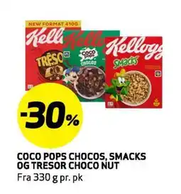 Bunnpris COCO POPS CHOCOS, SMACKS OG TRESOR CHOCO NUT tilbud