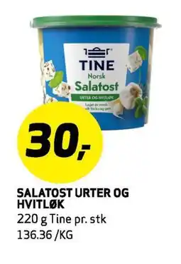 Bunnpris SALATOST URTER OG HVITLØK tilbud