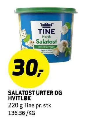 Bunnpris SALATOST URTER OG HVITLØK tilbud