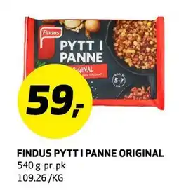 Bunnpris FINDUS PYTT I PANNE ORIGINAL tilbud