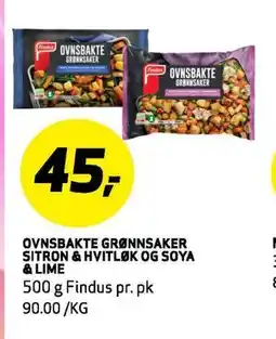 Bunnpris OVNSBAKTE GRØNNSAKER SITRON & HVITLØK OG SOYA & LIME tilbud
