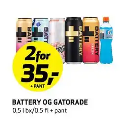 Bunnpris BATTERY OG GATORADE tilbud