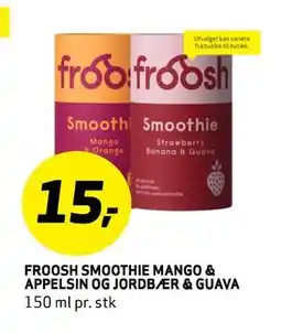 Bunnpris FROOSH SMOOTHIE MANGO & Appelsin og Jordbær & Guava tilbud