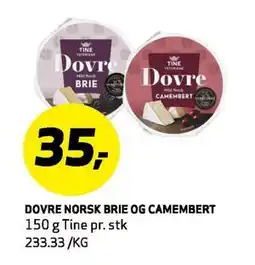 Bunnpris DOVRE NORSK BRIE OG CAMEMBERT tilbud
