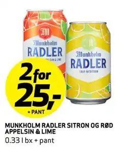 Bunnpris Munkholm Radler Sitron og Rød Appelsin & Lime tilbud