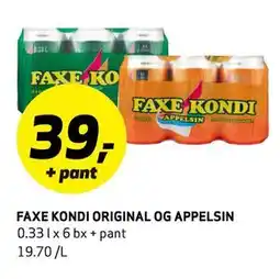 Bunnpris FAXE KONDI ORIGINAL OG APPELSIN tilbud