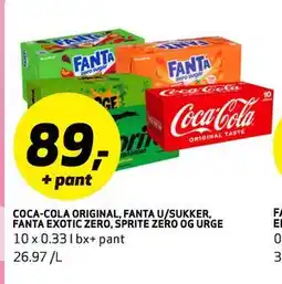 Bunnpris COCA-COLA ORIGINAL, FANTA U/SUKKER, FANTA EXOTIC ZERO, SPRITE ZERO OG URGE tilbud