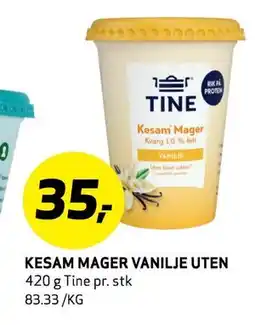Bunnpris KESAM MAGER VANILJE UTEN tilbud