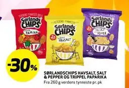 Bunnpris SØRLANDSCHIPS HAVSALT, SALT & PEPPER OG TRIPPEL PAPARIKA tilbud