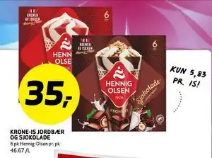 Bunnpris KRONE-IS JORDBÆR OG SJOKOLADE tilbud