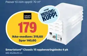 Obs Bygg Smartstore Classic 15 oppbevaringsboks 4 pk tilbud