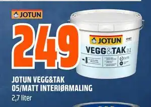 Obs Bygg JOTUN VEGG&TAK 05/MATT INTERIØRMALING tilbud