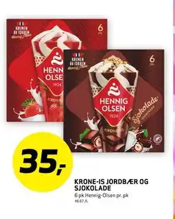 Bunnpris KRONE-IS JORDBÆR OG SJOKOLADE tilbud