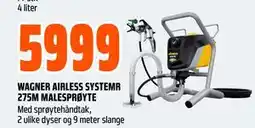 Obs Bygg WAGNER AIRLESS SYSTEMR 275M MALESPRØYTE tilbud