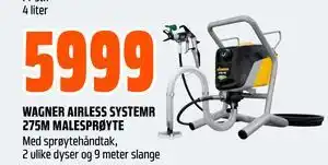 Obs Bygg WAGNER AIRLESS SYSTEMR 275M MALESPRØYTE tilbud