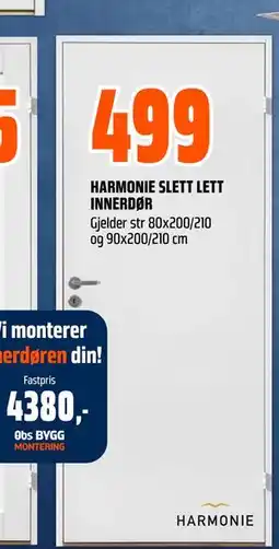 Obs Bygg HARMONIE SLETT LETT INNERDØR tilbud