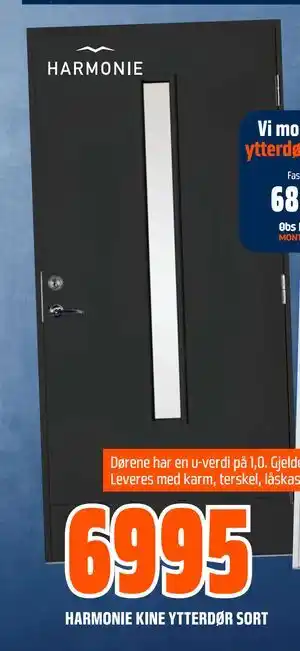 Obs Bygg HARMONIE KINE YTTERDØR SORT tilbud