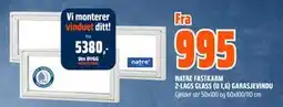 Obs Bygg NATRE FASTKARM 2-LAGS GLASS (U 1,6) GARASJEVINDU tilbud