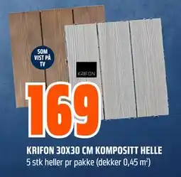 Obs Bygg KRIFON 30X30 CM KOMPOSITT HELLE tilbud