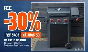 Obs Bygg 30% FCC FIRE 3,1 GASSGRILL tilbud