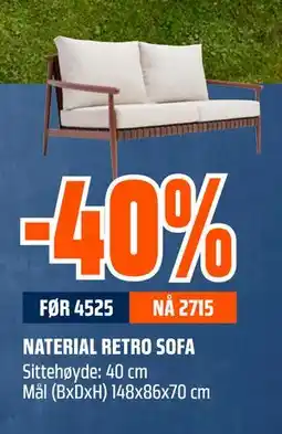 Obs Bygg NATERIAL RETRO SOFA tilbud