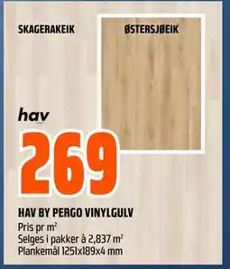 Obs Bygg HAV BY PERGO VINYLGULV tilbud