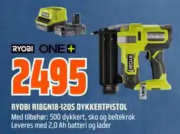 Obs Bygg RYOBI R18GN18-120S DYKKERTPISTOL tilbud