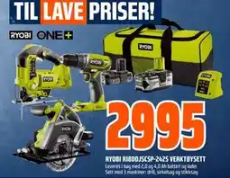 Obs Bygg RYOBI R18DDJSCSP-242S VERKTØYSETT tilbud