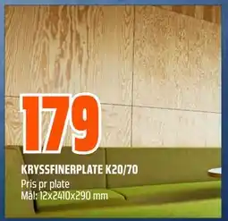 Obs Bygg KRYSSFINERPLATE K20/70 tilbud