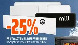 Obs Bygg 25% PÅ UTVALGTE MILL WIFI PANELOVNER tilbud