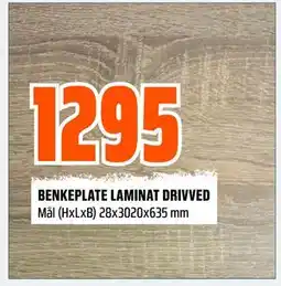 Obs Bygg BENKEPLATE LAMINAT DRIVVED tilbud
