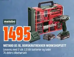 Obs Bygg METABO BS 18, BORSKRUTREKKER WORKSHOPSETT tilbud
