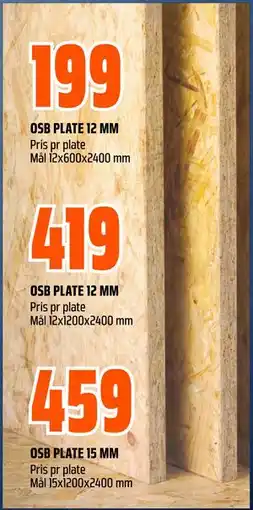 Obs Bygg OSB PLATE 15 MM tilbud
