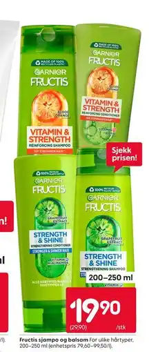 Rusta Fructis sjampo og balsam tilbud
