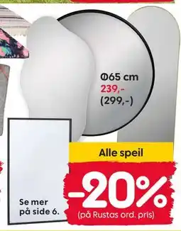 Rusta Alle speil tilbud