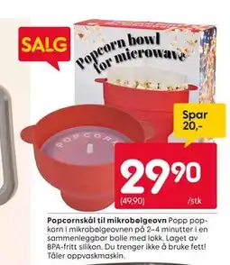 Rusta Popcornskål til mikrobølgeovn tilbud