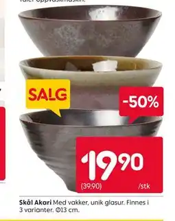 Rusta Skål Akari tilbud