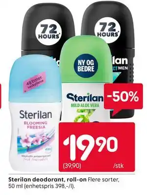 Rusta Sterilan deodorant, roll-on tilbud
