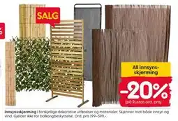 Rusta Innsynsskjerming tilbud