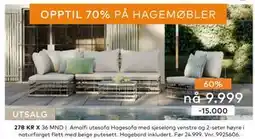 Skeidar Amalfi utesofa tilbud