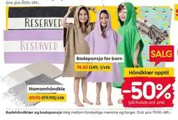 Rusta Badehåndklær og badeponsjo tilbud
