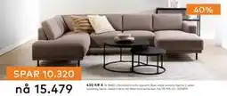 Skeidar Portland U-sofa oppsett tilbud
