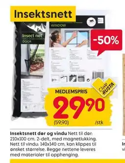 Rusta Insektsnett dør og vindu tilbud
