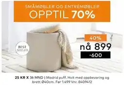 Skeidar Madrid puff tilbud